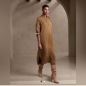 Banana Republic MANDARIN-COLLAR MIDI SHIRTDRESS-BRAND NEW
